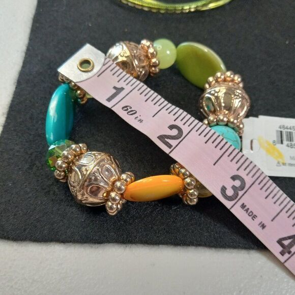 Green Bracelets and Dangling Earrings - Picture 6 of 9